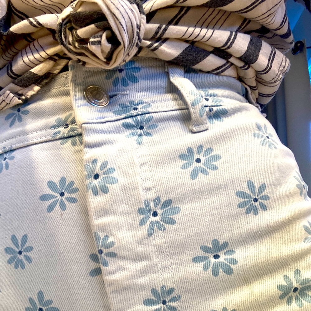 Zara floral wide leg pants